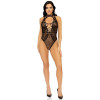 Leg Avenue Net and lace halter bodysuit OS Black (SO7898) - зображення 6