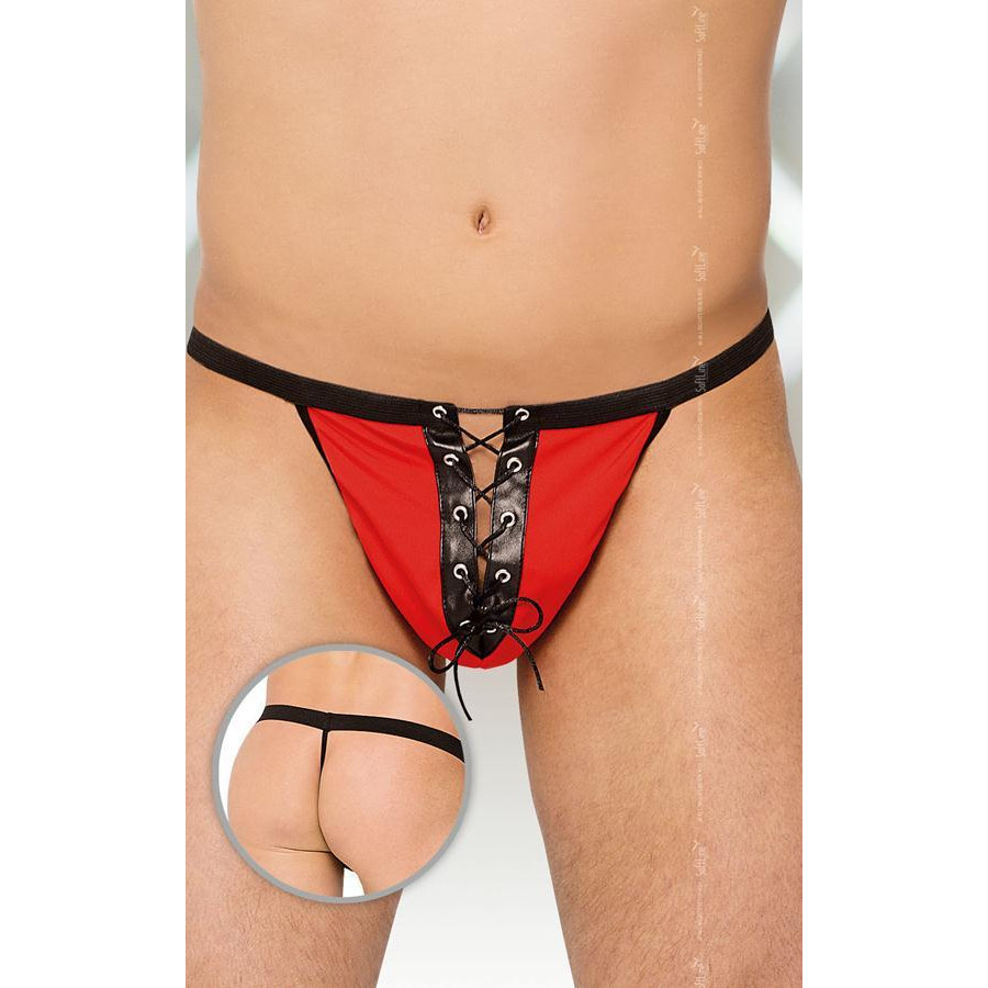 SoftLine Мужские трусы SoftLine Thongs 4508 чёрно-красные (5591450830) - зображення 1