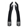 Obsessive Високі рукавички з каменями та мереживом  Miamor gloves, black (SO7716) - зображення 1