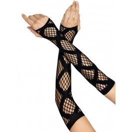   Leg Avenue Faux wrap net arm warmers Black (SO8574)