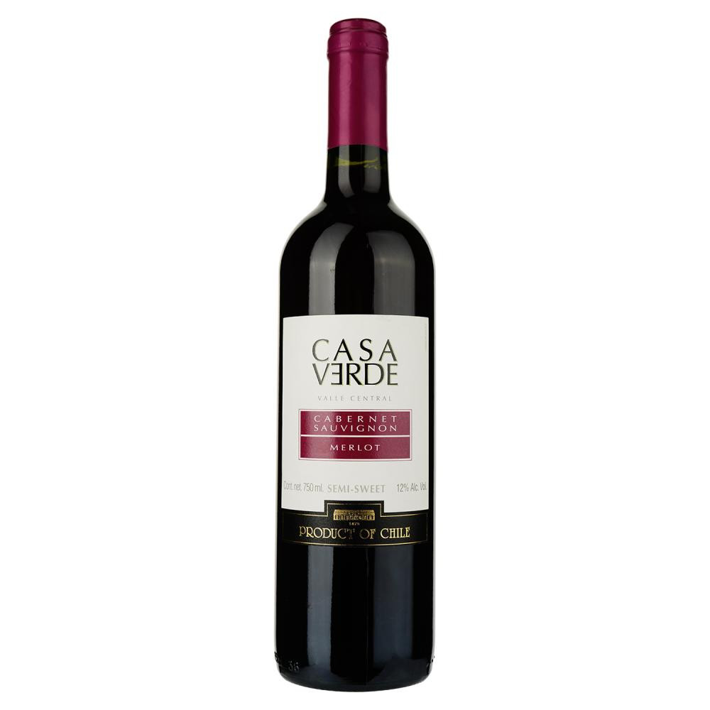 Casa Verde Вино  Cabernet Sauvignon/Merlot червоне напівсолодке 12% 0.75 л (7808765712533) - зображення 1