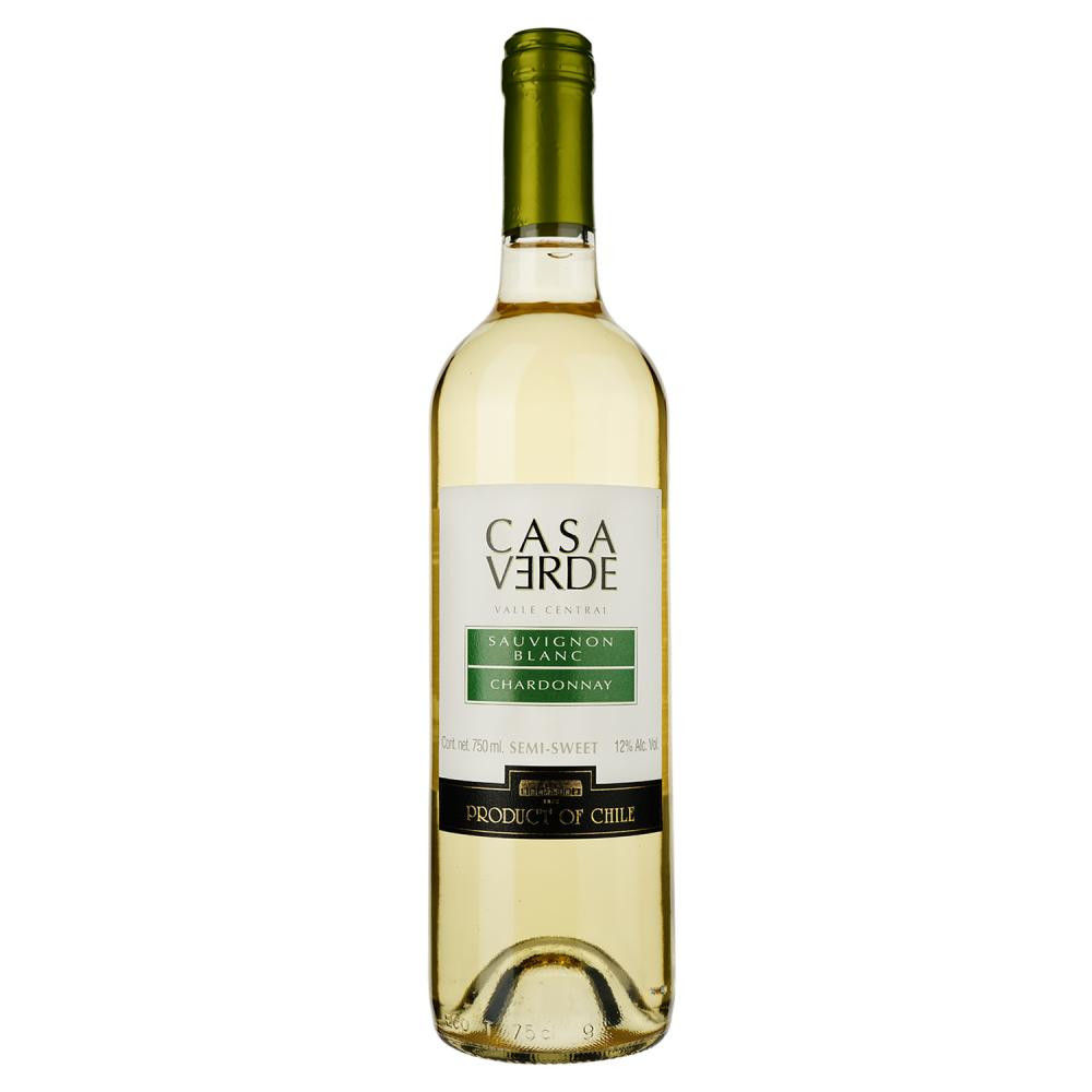 Casa Verde Вино  Sauvignon Blanc Chardonnay біле напівсолодке 12%, 750 мл (7808765712526) - зображення 1