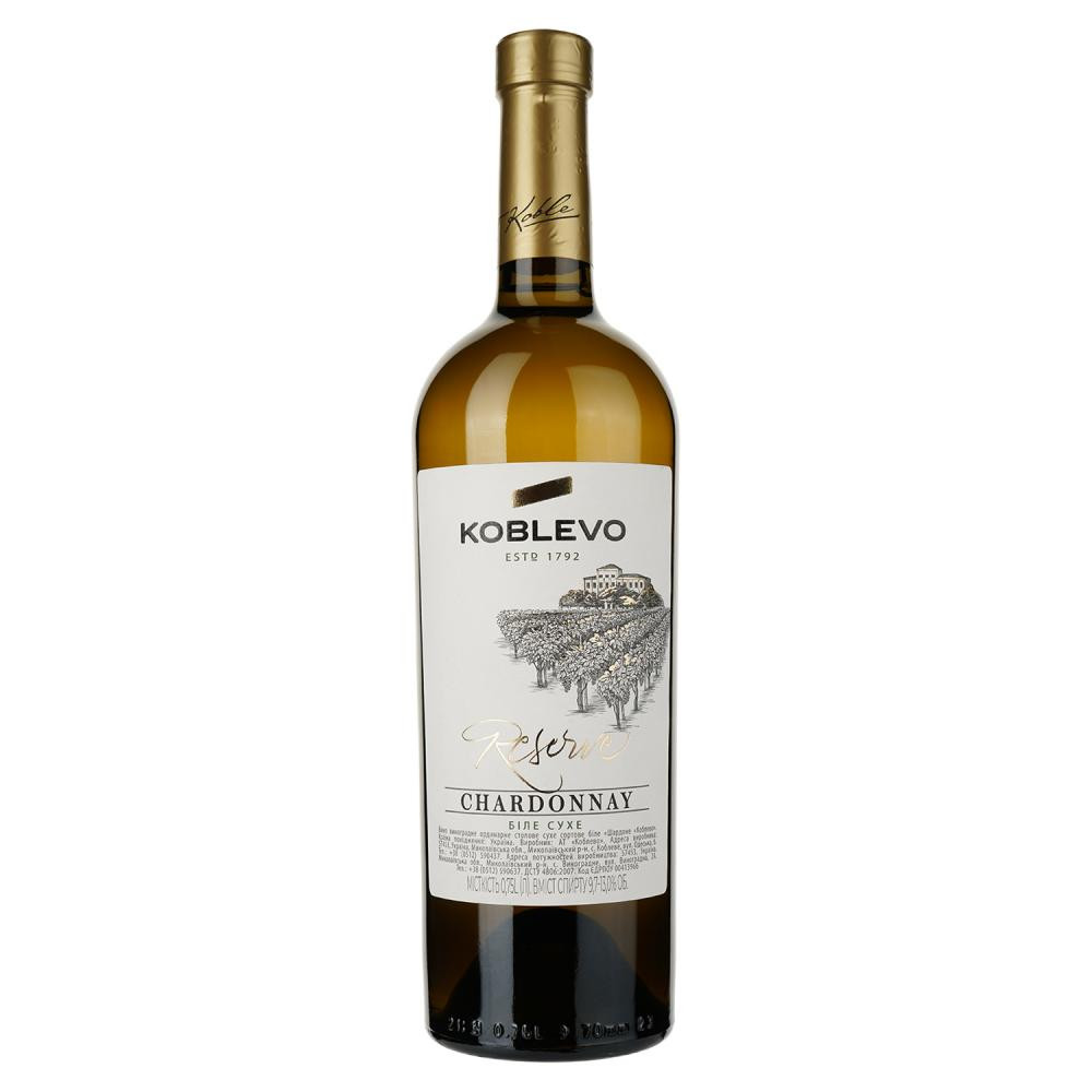 Коблево Вино  Reserve Wine Шардоне сухе біле 0.75 л 9.7-13% (4820004923831) - зображення 1
