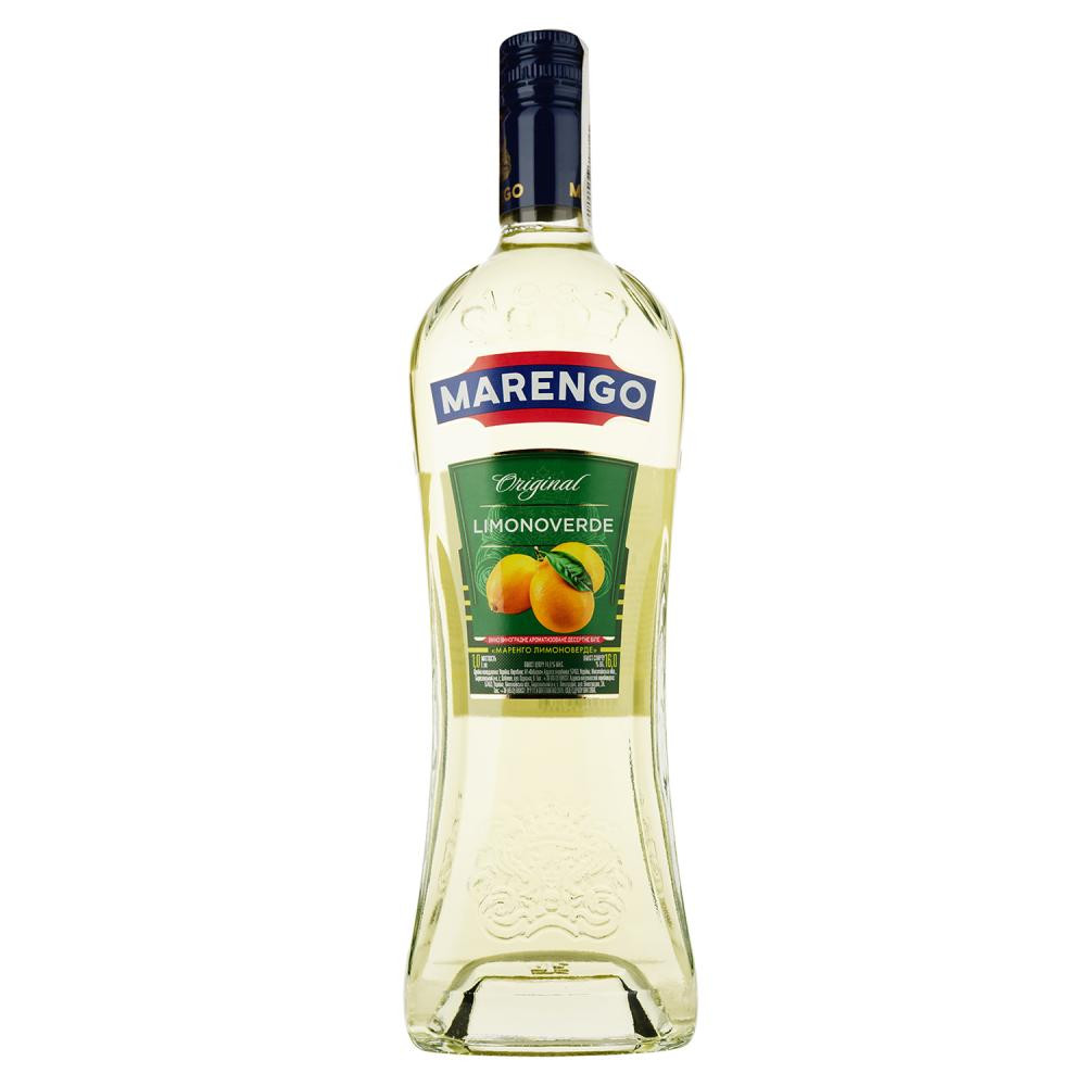 Marengo Вермут десертний білий ароматизований Limonverde Original , 16%, 1 л (4820004927839) - зображення 1