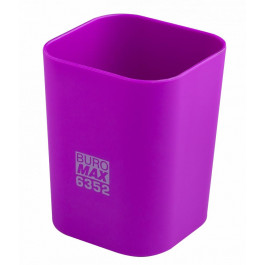 BuroMax Стакан пластиковый  RUBBER TOUCH для письменных принадлежностей, фиолетовый (BM.6352-07)