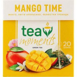 Tea Moments Чай зелений байховий  Mango Time, 20х1.7 г (4823118600292)