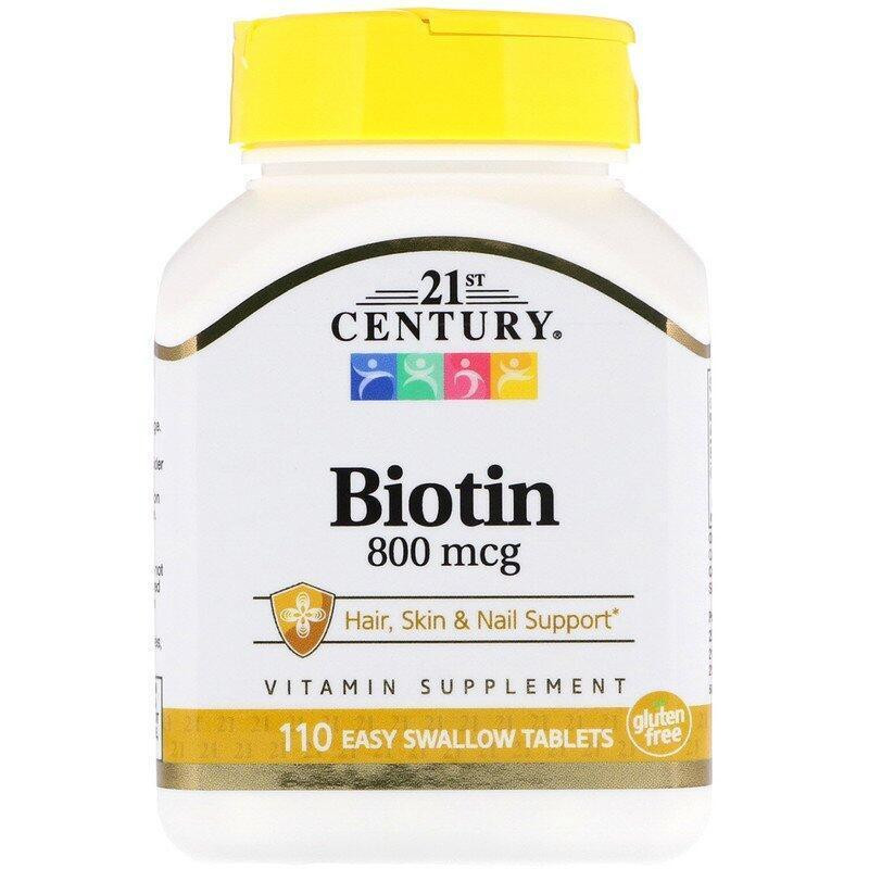 21st Century Биотин, , Biotin, 800 мкг, 110 таблеток - зображення 1