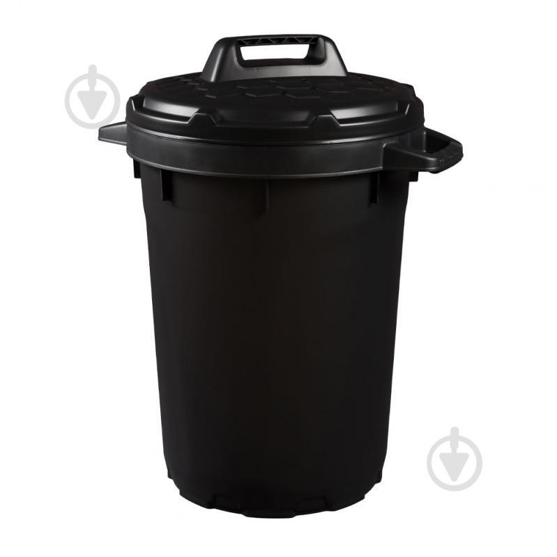 Strata Бак для сміття з кришкою  посилений 90 л чорний (5021711052305) - зображення 1