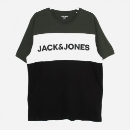 Jack & Jones Футболка  XAZ404020WVYP XXL Болотна з чорним та білим (DD8000007410675)