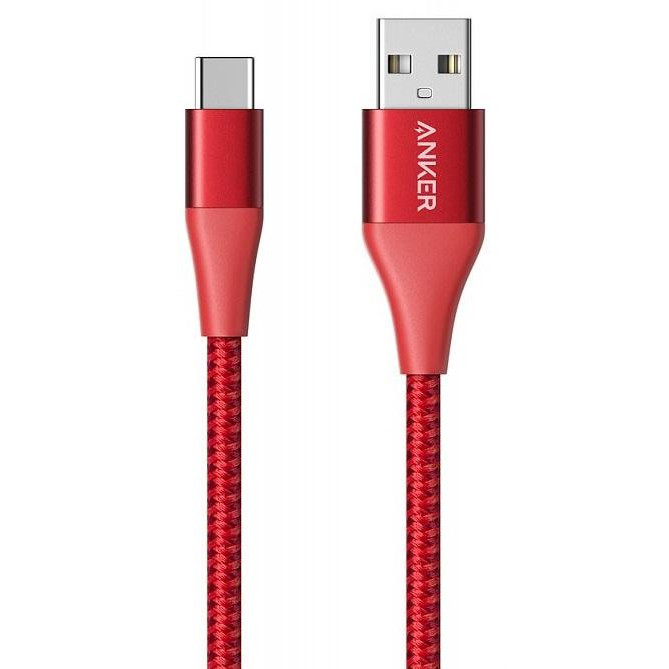 Anker USB 2.0 AM to Type-C 0.9m Powerline+ II Red (A8462H91) - зображення 1