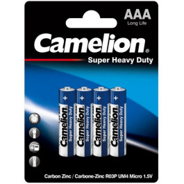 Camelion AAA bat Zinc-Carbon 4шт Blue Series (R03P-BP4B)
