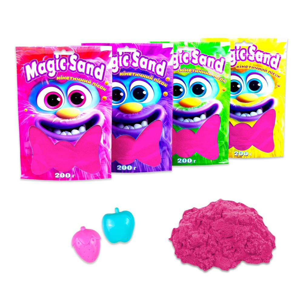 STRATEG Кінетичний пісок Magic sand в пакеті рожевий, 0,200 кг 39401-8 - зображення 1