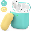 AHASTYLE Двухцветный Силиконовый чехол  для Apple AirPods Mint green, yellow (AHA-01380-MMY) - зображення 1