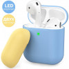 AHASTYLE Двухцветный Силиконовый чехол  для Apple AirPods Blue yellow (AHA-01380-SSY) - зображення 1