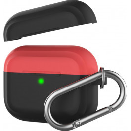 AHASTYLE Двухцветный силиконовый чехол  для Apple AirPods Pro Черный с красным (AHA-0P400-BBR)