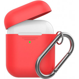   AHASTYLE Силиконовый чехол  дуо с карабином для Apple AirPods Red (AHA-02060-RED)