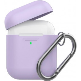 AHASTYLE Силиконовый чехол  дуо с карабином для Apple AirPods Lavender (AHA-02060-LVR)