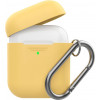 AHASTYLE Силиконовый чехол  дуо с карабином для Apple AirPods Yellow (AHA-02060-YLW) - зображення 1