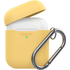 AHASTYLE Силиконовый чехол  дуо с карабином для Apple AirPods Yellow (AHA-02060-YLW)