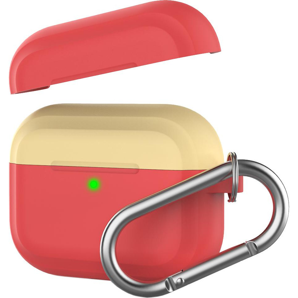 AHASTYLE Двухцветный силиконовый чехол  для Apple AirPods Pro Красный с желтым (AHA-0P400-RRY) - зображення 1