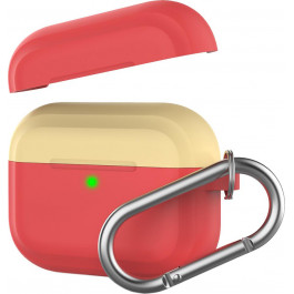 AHASTYLE Двухцветный силиконовый чехол  для Apple AirPods Pro Красный с желтым (AHA-0P400-RRY)