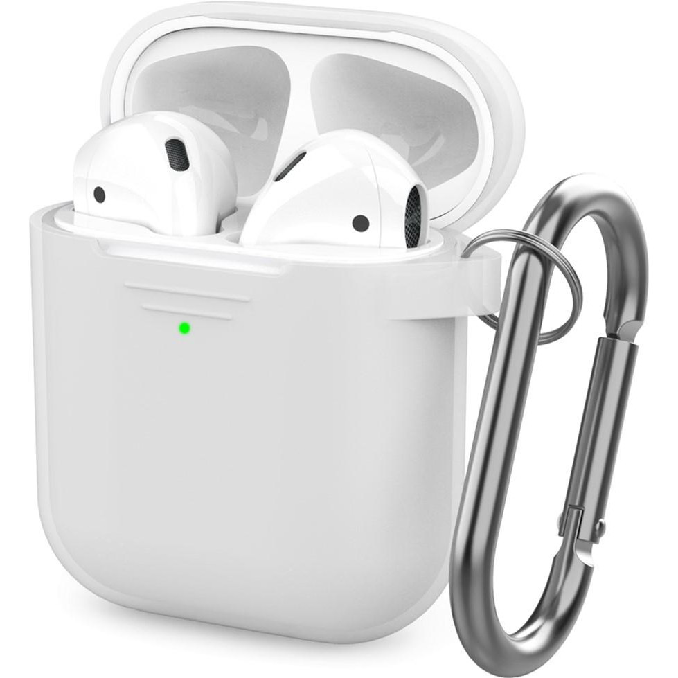 AHASTYLE Классический силиконовый чехол  с карабином для Apple AirPods с зарядным футляром Clear (AHA-00060-C - зображення 1