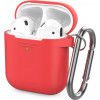 AHASTYLE Классический силиконовый чехол  с карабином для Apple AirPods с зарядным футляром Red (AHA-00060-RED - зображення 1