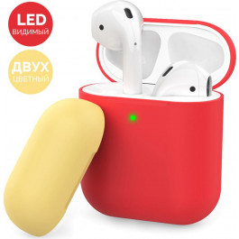 AHASTYLE Двухцветный Силиконовый чехол  для Apple AirPods Red yellow (AHA-01380-RRY)