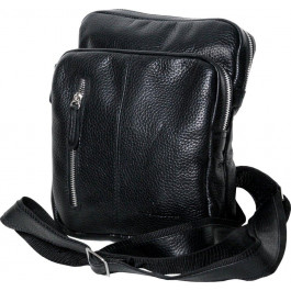 VIP Collection Чоловіча наплічна сумка з м'якої шкіри чорного кольору  (21083)