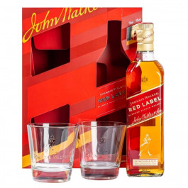 Johnnie Walker Віскі  "Red label" (подарунок.упак. + 2 склянки) 0,7 л (5000267175492)