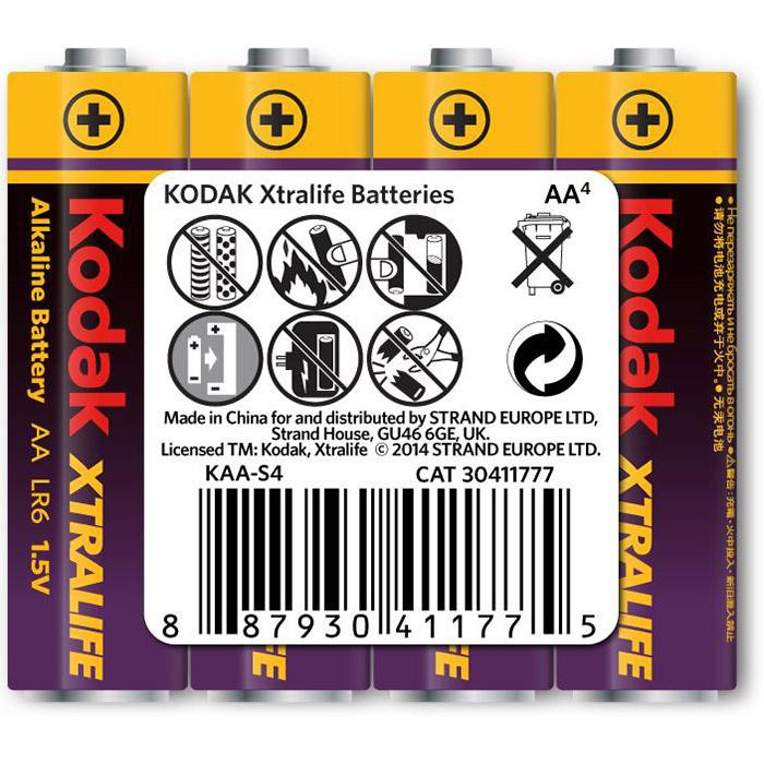 Kodak AA bat Alkaline 4шт  XtraLife (30411777) - зображення 1