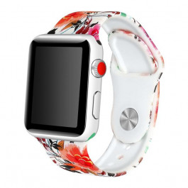 Epik Ремінець для Apple Watch 42mm/44mm Silicone Watch Band Flowers and Leaves