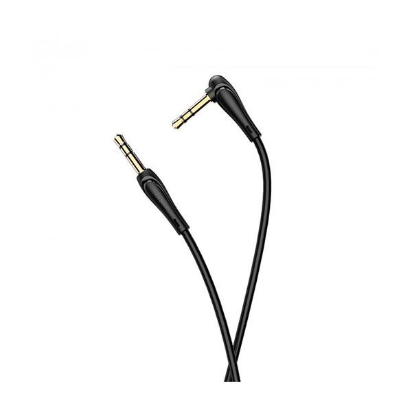 Hoco UPA14 AUX Elbow design audio cable TRS 3.5 1m Black (6931474712844) - зображення 1