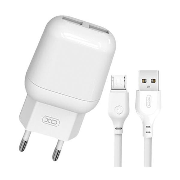 XO L78 Double USB 12w + MicroUSB White - зображення 1