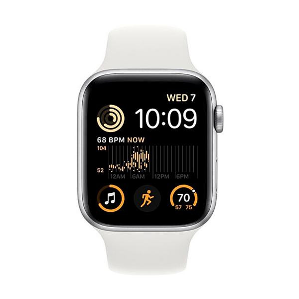 Apple Watch SE 2 GPS 40mm Silver Aluminum Case with White Sport Band - S/M (MNT93) - зображення 1