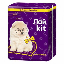 ЛайKit Гигиенические пеленки Лайkit для животных, 10 шт, фиолетовые, 60х60 см (4823071637243)