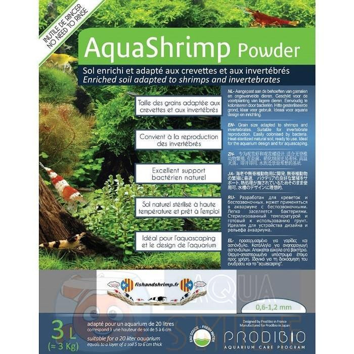 Prodibio Поживний грунт для акваріума  AquaShrimp Powder 3 кгс + Bacter Kit Soil Fresh 6 ампул (3594200008661 - зображення 1