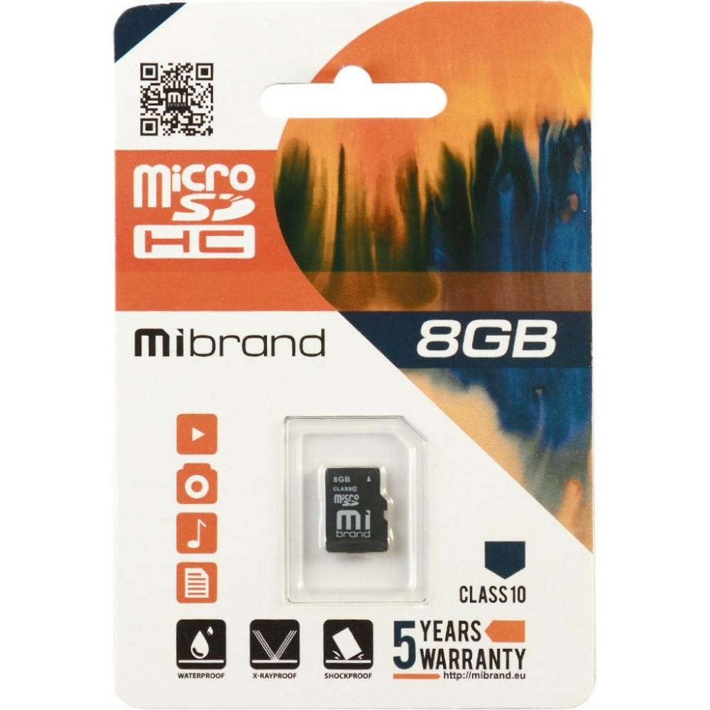 Mibrand 8 GB microSDHC Class 10 MICDHC10/8GB - зображення 1