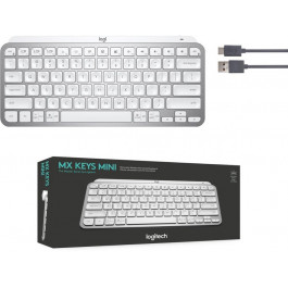 Logitech MX Keys Mini Illuminated TKL Wireless Bluetooth Scissor Keyboard Pale Gray (920-010473)