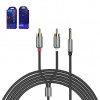 Hoco UPA10 double lotus rca audio cable 3.5mm 1.5m Metal Grey (6957531078142) - зображення 1