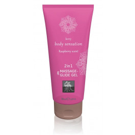HOT Massage-& Glide gel 2in1 Raspberry scent,200 мл HOT67072
