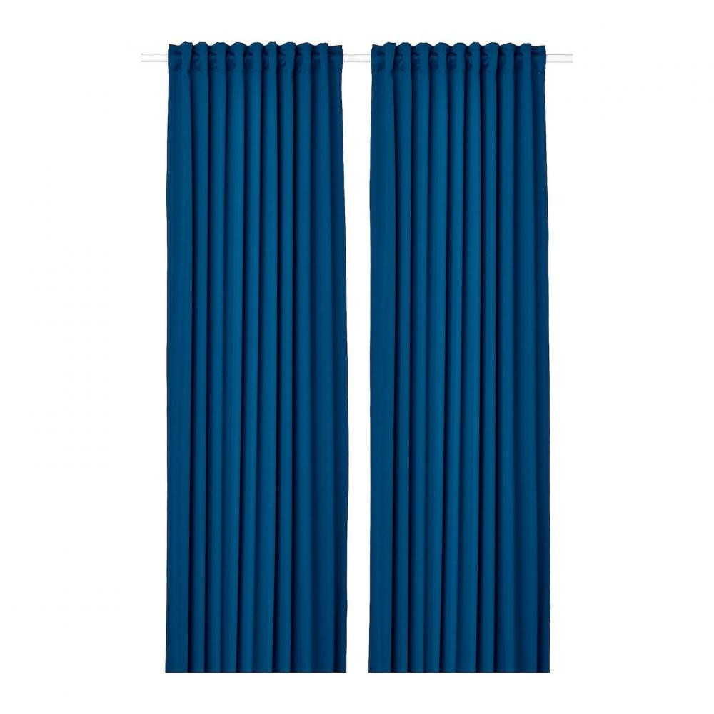 IKEA MAJGULL Штори, пара, темно-сині, 145х300 см (505.697.49) - зображення 1