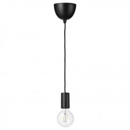 IKEA SUNNEBY / LUNNOM(794.911.99) підвісний світильник з лампочкою, чорна сфера/прозор