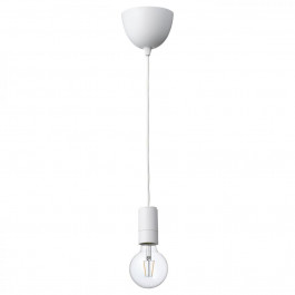 IKEA SUNNEBY / LUNNOM(894.915.04) підвісний світильник з лампочкою, біла/прозора куля