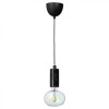 IKEA MARKFROST / MOLNART, 894.945.31, Підвісний світильник із лампою, мармур чорний, еліпсовидні різнокол - зображення 1