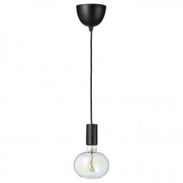 IKEA SUNNEBY / MOLNART, 394.913.56, Підвісний світильник із лампою, чорний, еліпсовидні різнокольорові