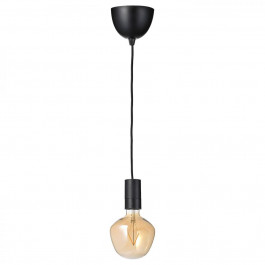 IKEA SUNNEBY / MOLNART, 794.912.03, Підвісний світильник із лампою, форма чорного дзвоника, коричневе про