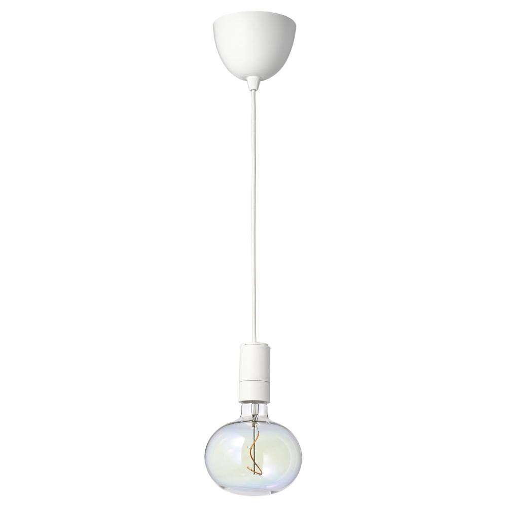 IKEA SUNNEBY / MOLNART, 194.913.62, Підвісний світильник із лампою, білий, еліпсовидні різнокольорові - зображення 1