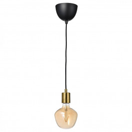 IKEA SKAFTET / MOLNART, 394.912.62, Підвісний світильник із лампою, форма дзвоника з латунним покриттям, 