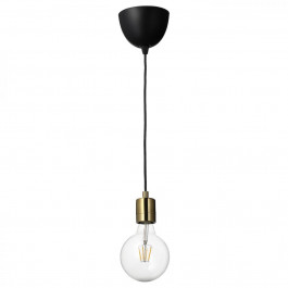 IKEA SKAFTET / LUNNOM, 194.944.50, Підвісний світильник із лампою, латунний, прозоре скло